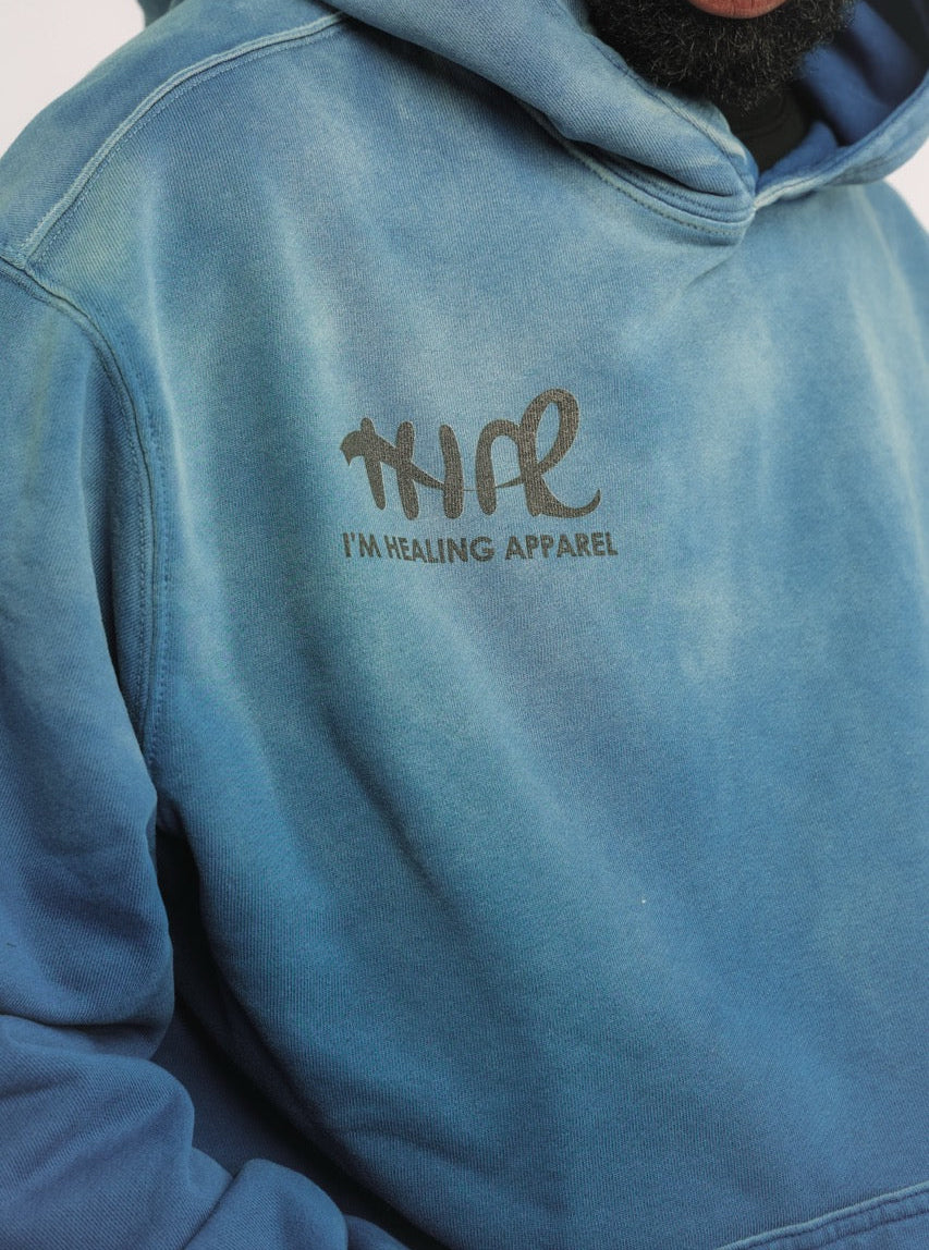 Blue Sunfade Oversized Hoodie