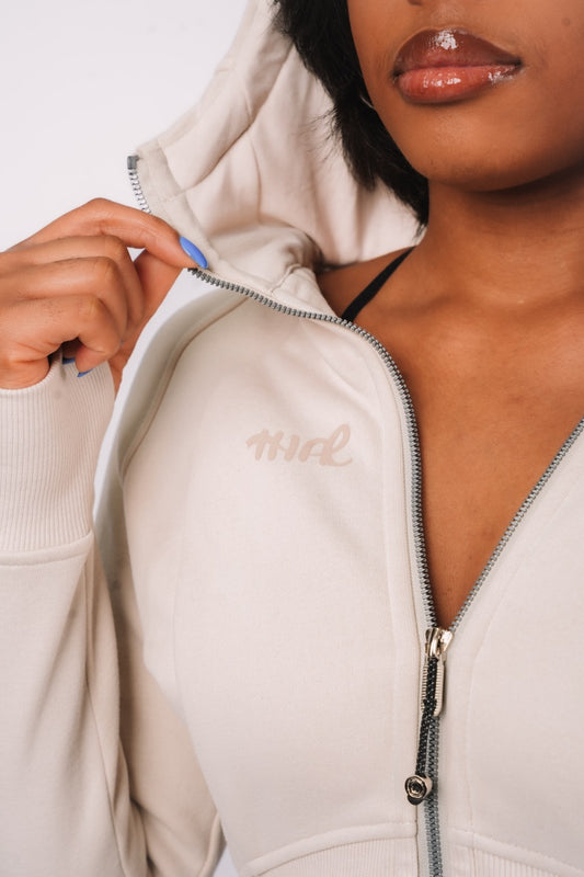 Cropped Zip-Through Hoodie