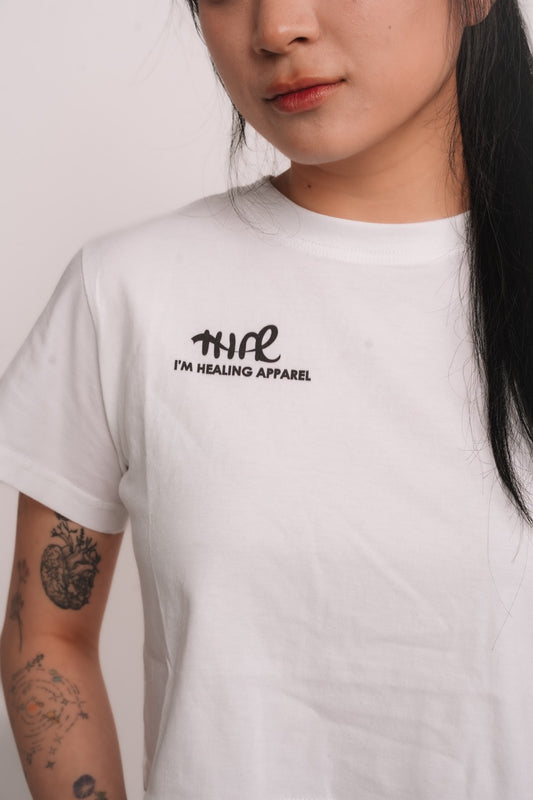 White Cropped Baby Tee