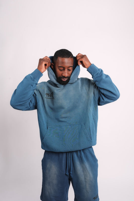 Blue Sunfade Oversized Hoodie