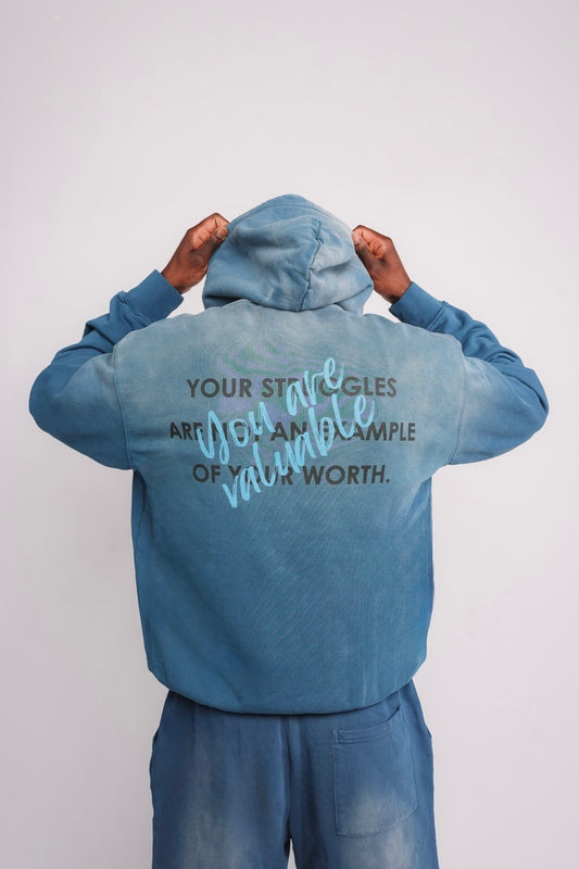 Blue Sunfade Oversized Hoodie