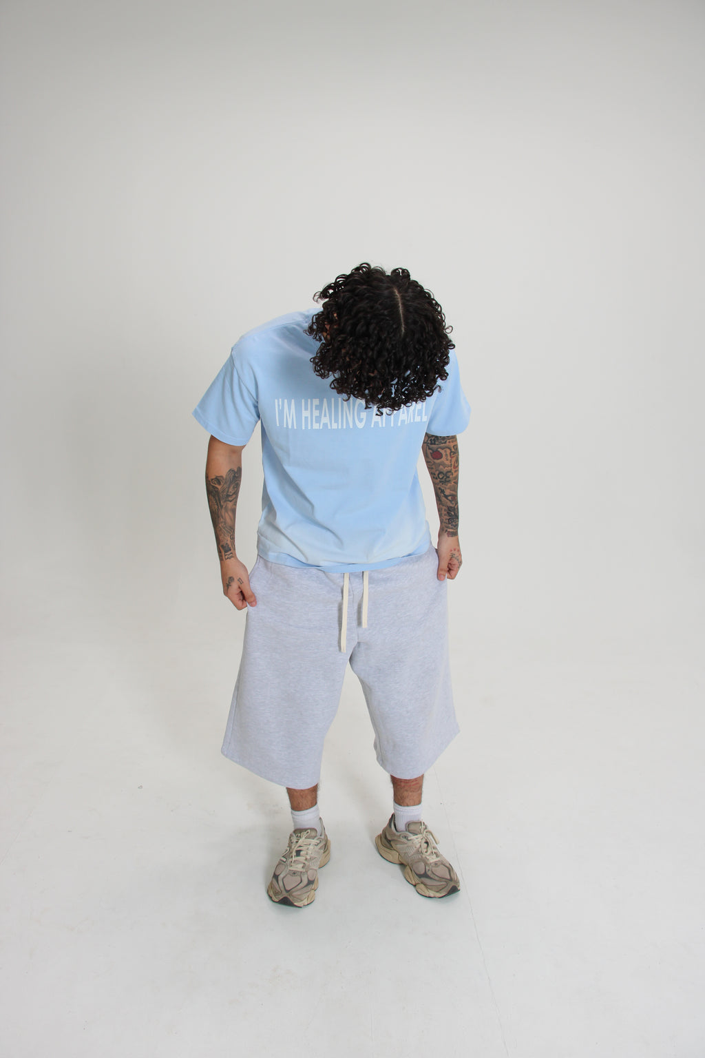 Relaxed Drop-Crotch 3/4 SweatShorts