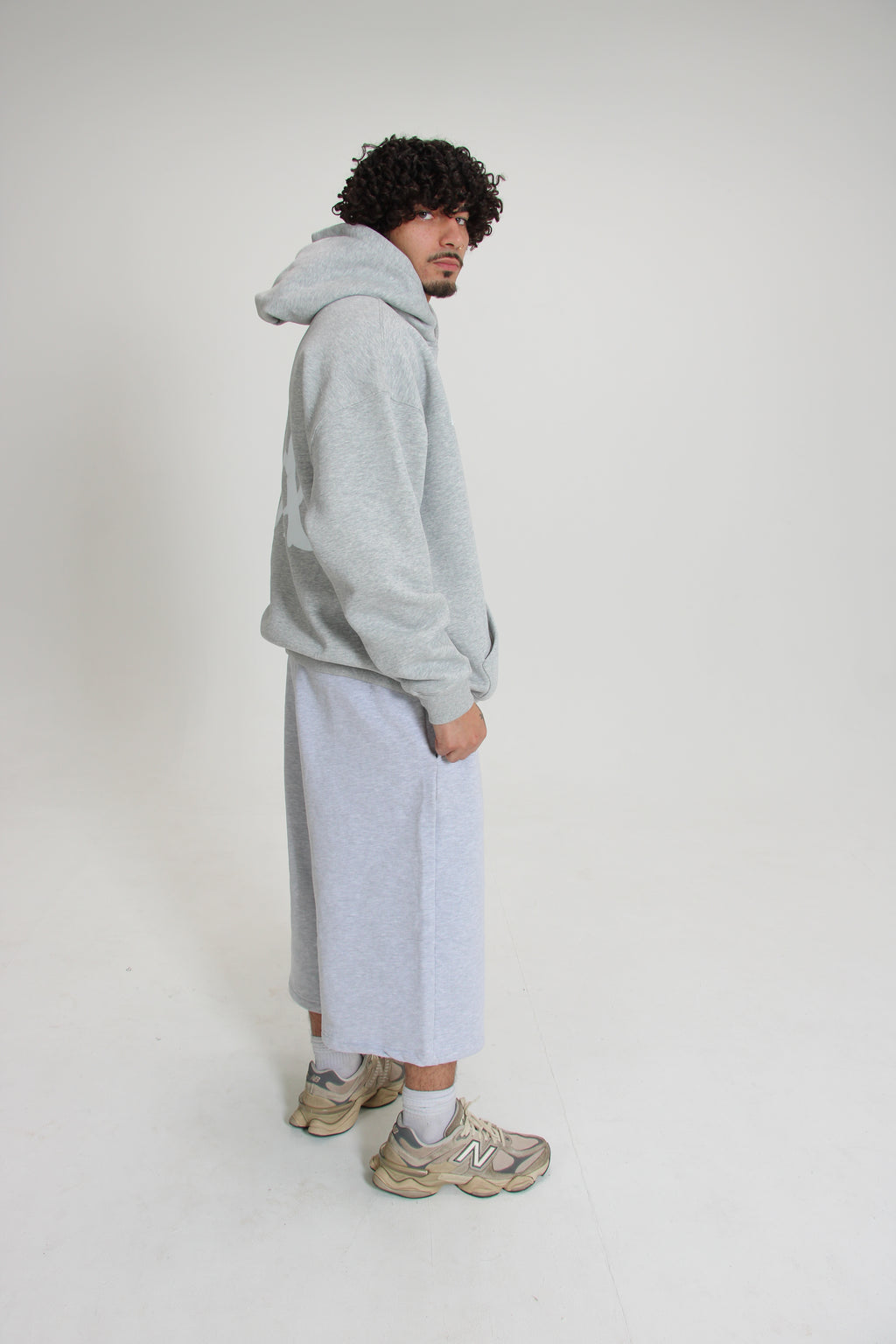Relaxed Drop-Crotch 3/4 SweatShorts