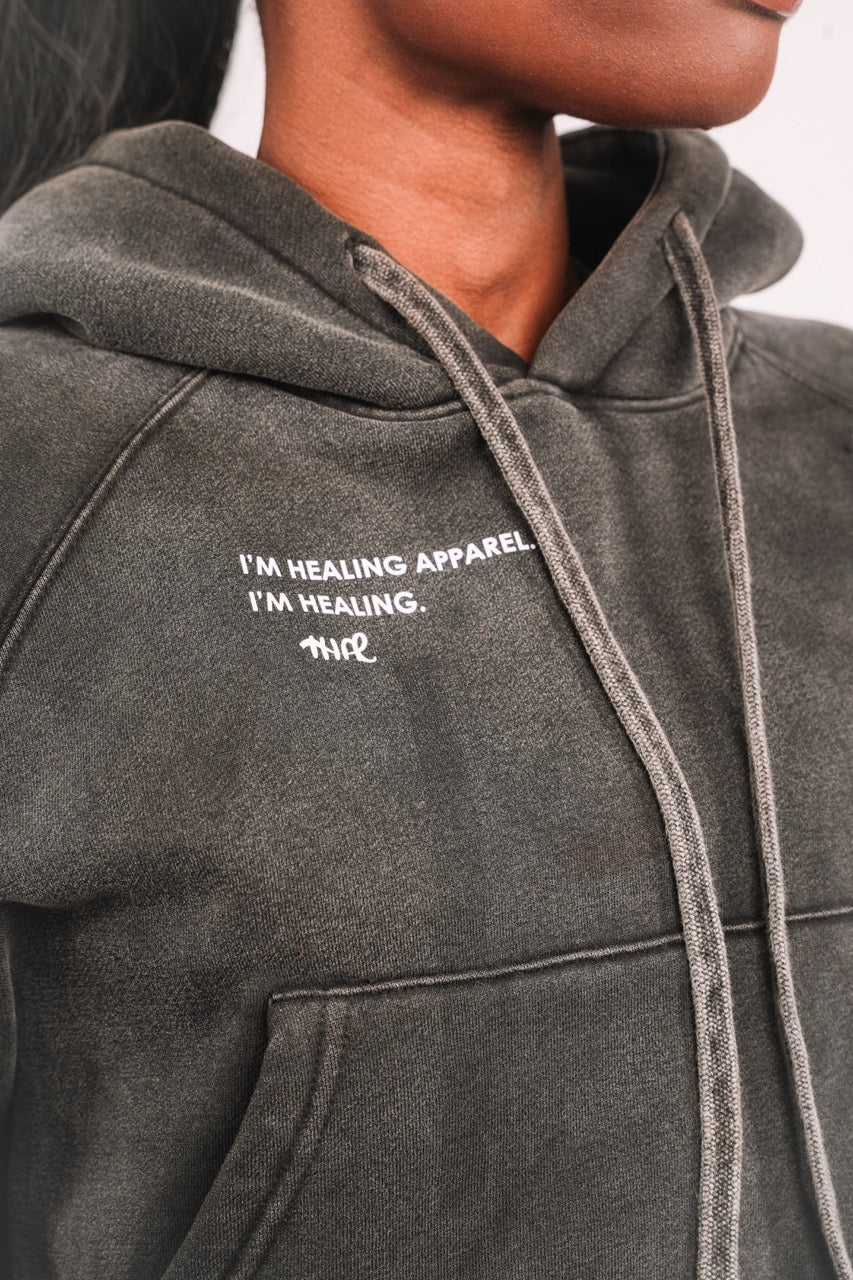 Snow Washed Cropped Hoodie
