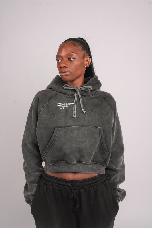 Snow Washed Cropped Hoodie