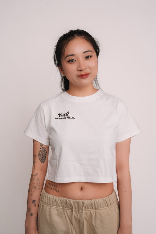 White Cropped Baby Tee