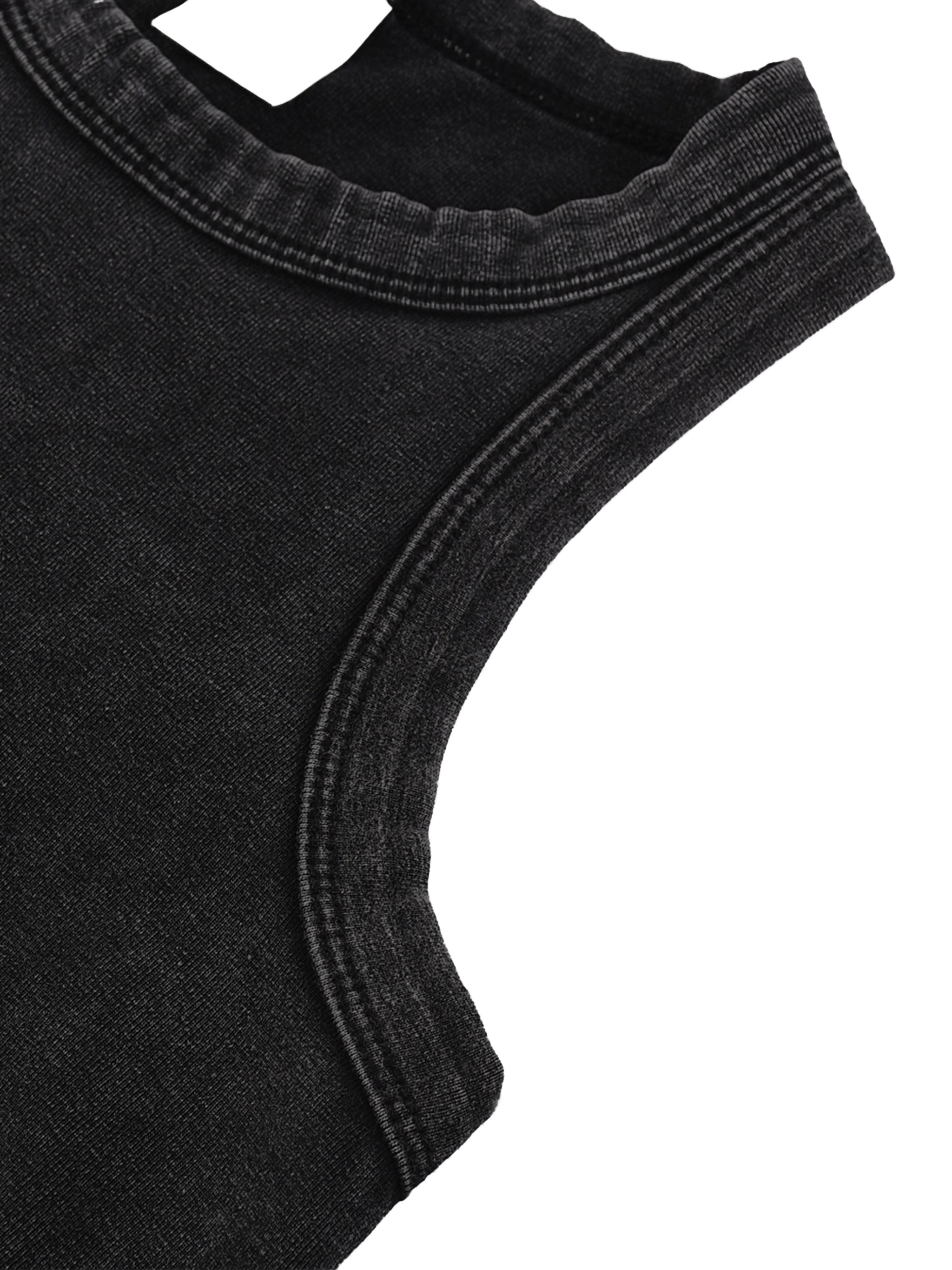 Black Washed Cropped Tank Top